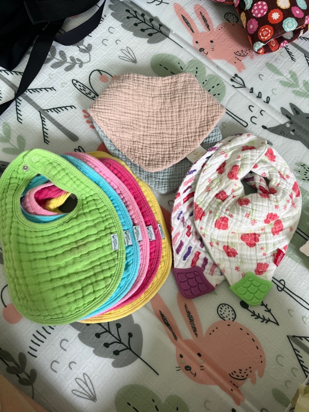 9 Muslin Soft Cotton Baby Bibs - Multi Color Pack -